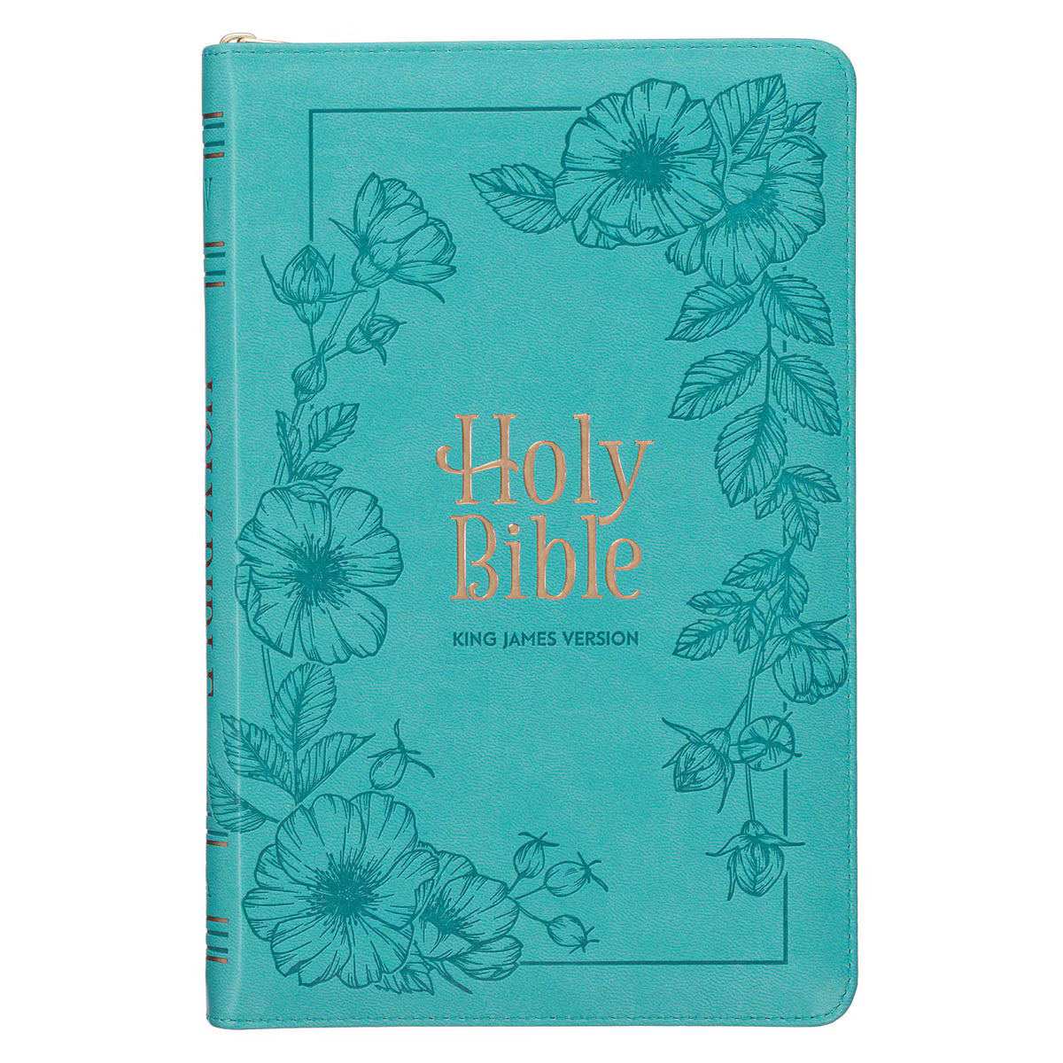 Teal Faux Leather King James Version Deluxe Gift Bible with Thumb Inde ...