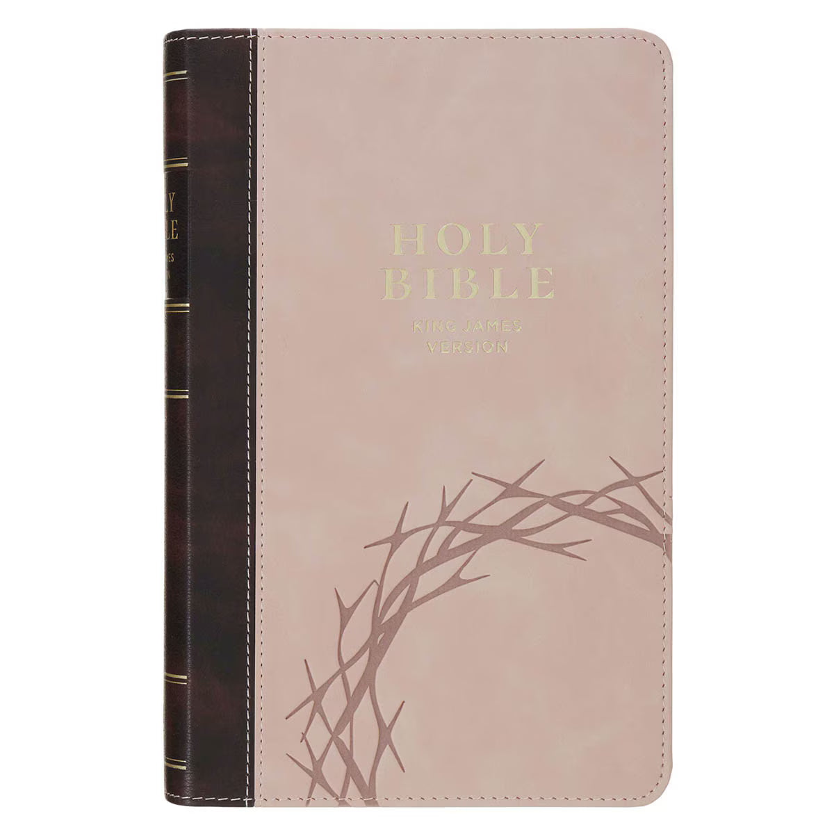 Espresso and Pink Faux Leather Giant Print King James Version Bible wi ...
