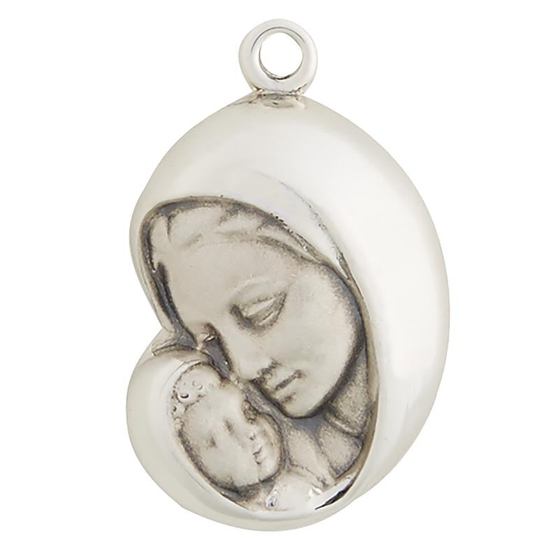 Sterling Madonna and Child Patron Saint Medal – CFaithS