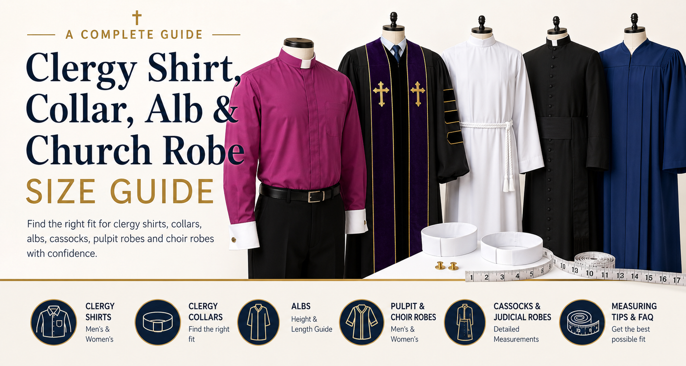 Clergy Shirt, Collar, Alb & Church Robe Size Guide