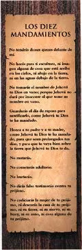General Worship Bookmark: Los Diez Mandamientos (10 Commandments) (Package of 25): Exodus 20:3-17 (RVR1960)