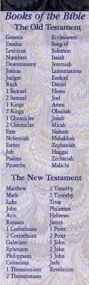 General Worship Bookmark: Books of the Bible (Package of 25)