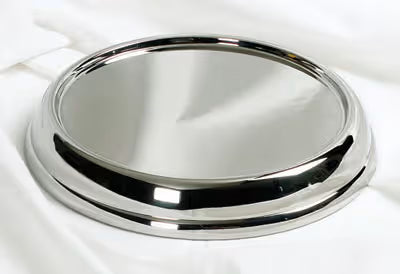 RemembranceWare: Communion Bread Plate Base - Silver Finish: Stainless Steel / Enhances Presentation / Sturdy Construction