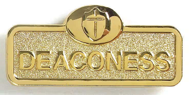 Deaconess Badge with Cross - Brass: Magnetic Attachment