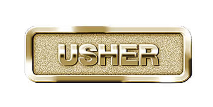 Usher Badge - Brass Finish: Magnetic Attachment