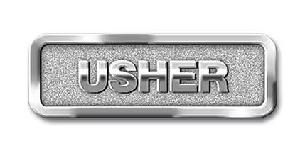 Usher Badge Silver Finish: Magnetic Attachment