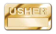 Usher Name Badge - Brass: Magnetic Attachment