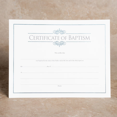 Certificate of Baptism - Foil Stamped (Package of 6): Measures 8.5" x 11" by Broadman and Holman