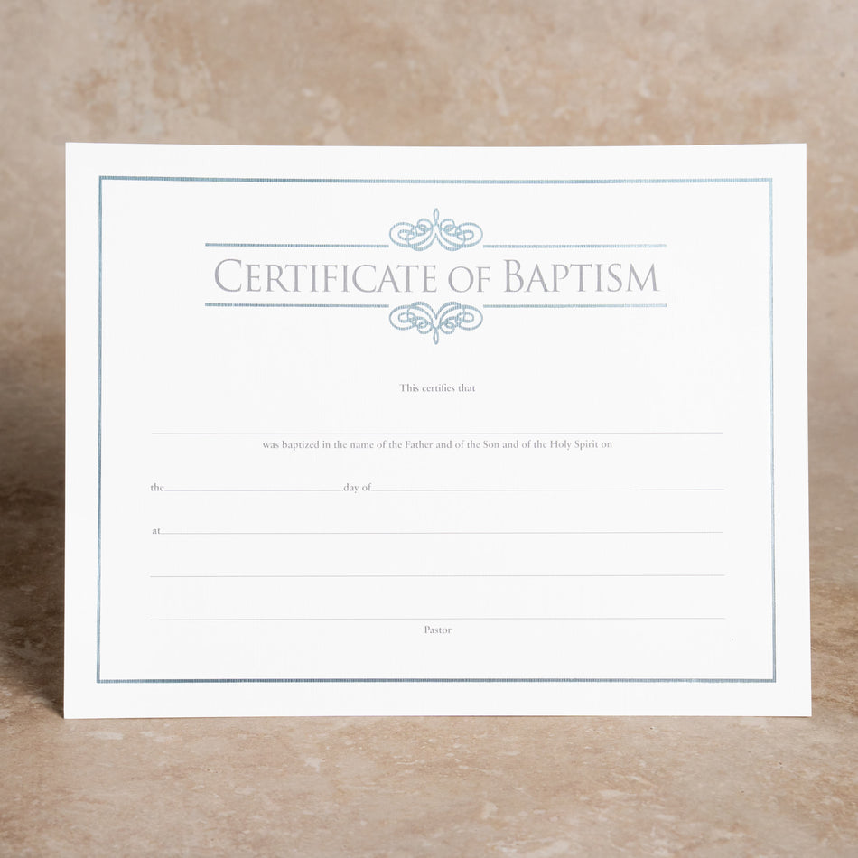 Certificate of Baptism - Foil Stamped (Package of 6): Measures 8.5" x 11" by Broadman and Holman