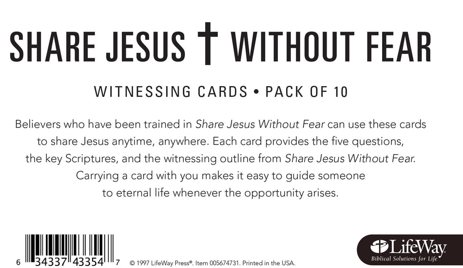 Share Jesus Without Fear - Witness Cards by Broadman and Holman, product view 2