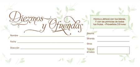 Sobres de diezmos y ofrendas (Caja de 52 sobres): Proverbios 3:9 (RVR1960) (Copy) by Broadman and Holman
