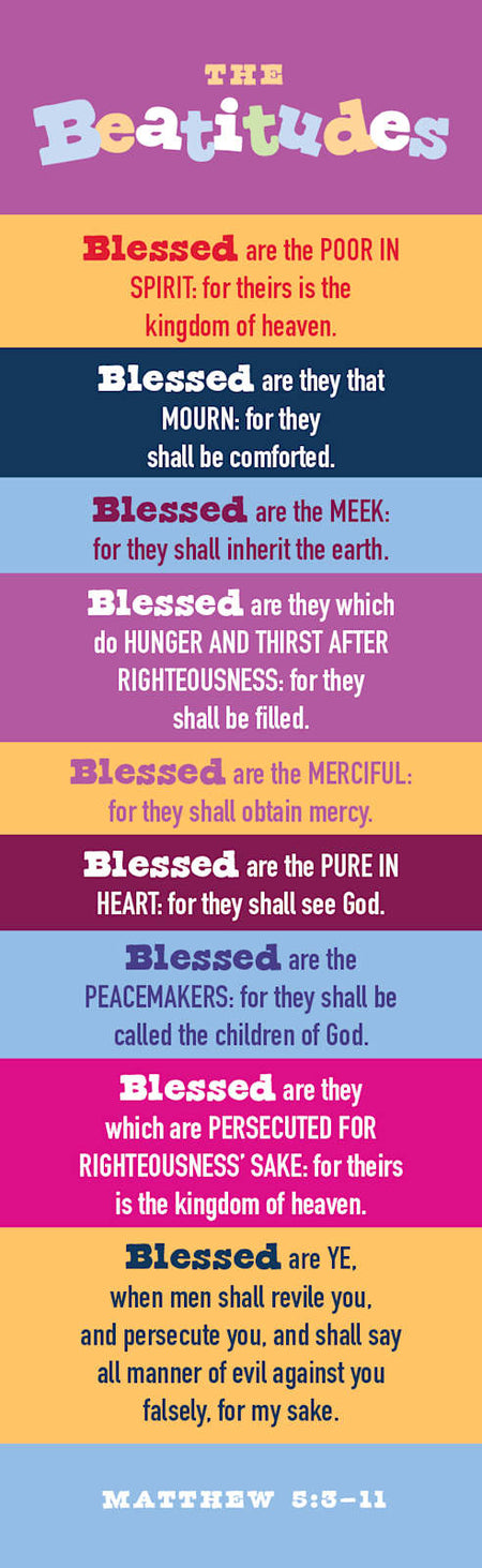 Teaching Bookmark: Beatitudes – Kids Version (Package of 25) (Pack of 25) by Broadman and Holman