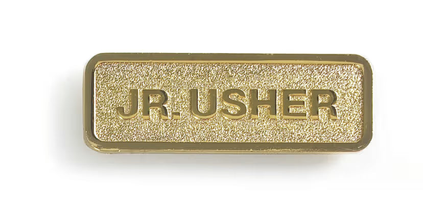 Jr. Usher Badge - Brass: Magnetic Attachment