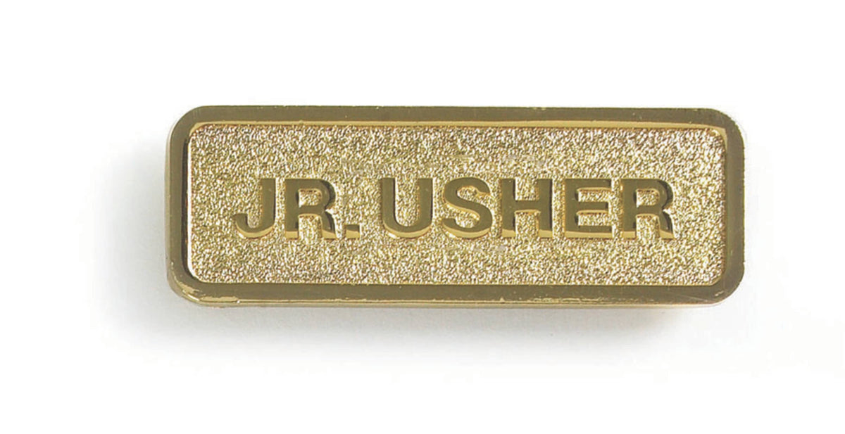 Jr. Usher Badge - Brass: Magnetic Attachment by Broadman and Holman