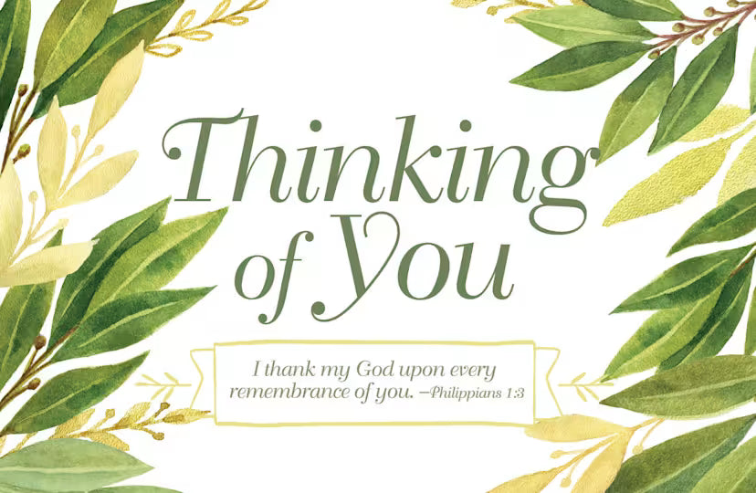 General Worship Postcard: Thinking of You (Package of 25): Philippians 1:3 (KJV)