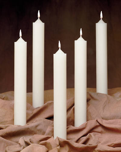 Emkay Stearic Altar Candles | 17 x 1-1/2 Inches | Plain End | Box of 4