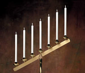 Emkay Stearic Altar Candles | 13-5/8 x 13/16 Inches | Self-Fitting | Box of 24