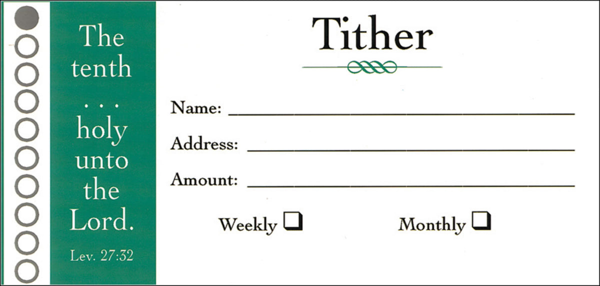 Offering Envelope: Tither - Bill-Sized (Package of 100) - Leviticus 27:32 (KJV) by Broadman and Holman
