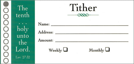 Offering Envelope: Tither - Bill-Sized (Package of 100) - Leviticus 27:32 (KJV) by Broadman and Holman
