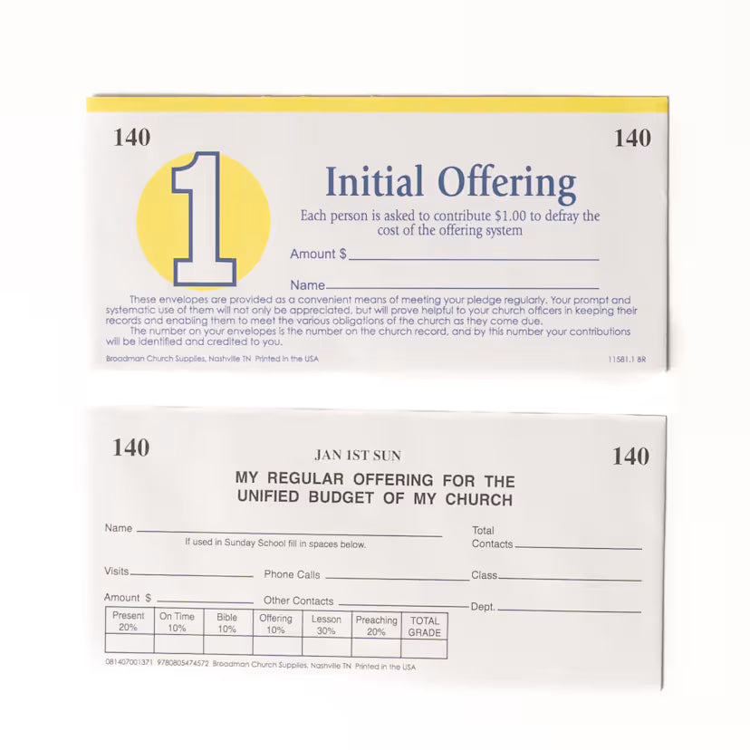 Offering Envelopes: 6-Point Record System (Boxed Set of 53): My Regular Offering for the Unified Budget of My Church