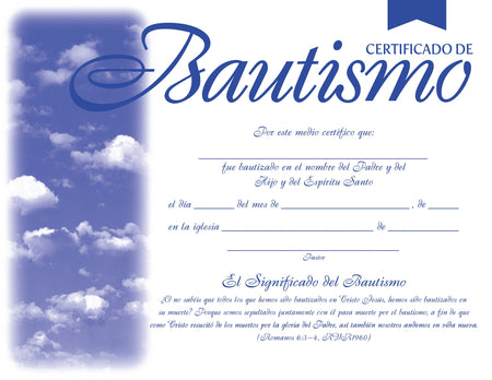 Certificado de bautismo - 4 colores: Romanos 6:3-4 (RVR1960) by Broadman and Holman