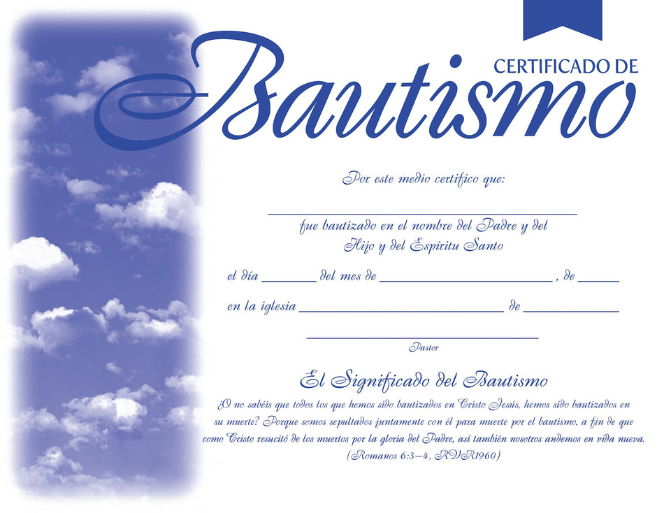 Certificado de bautismo - 4 colores: Romanos 6:3-4 (RVR1960) by Broadman and Holman