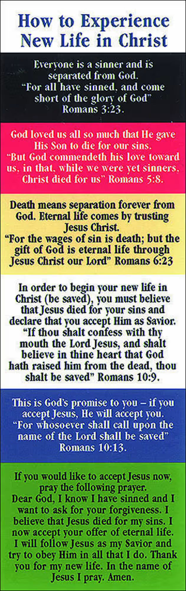 General Worship Bookmark: Plan of Salvation (Package of 25): Romans 5:8 (KJV)