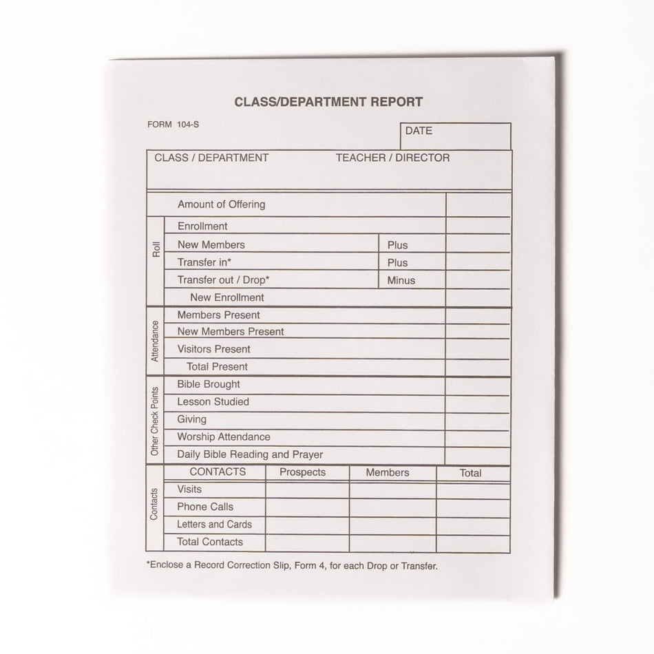 Class/Department Report Envelope (Package of 100): Form 104-S by Broadman and Holman, product view 2
