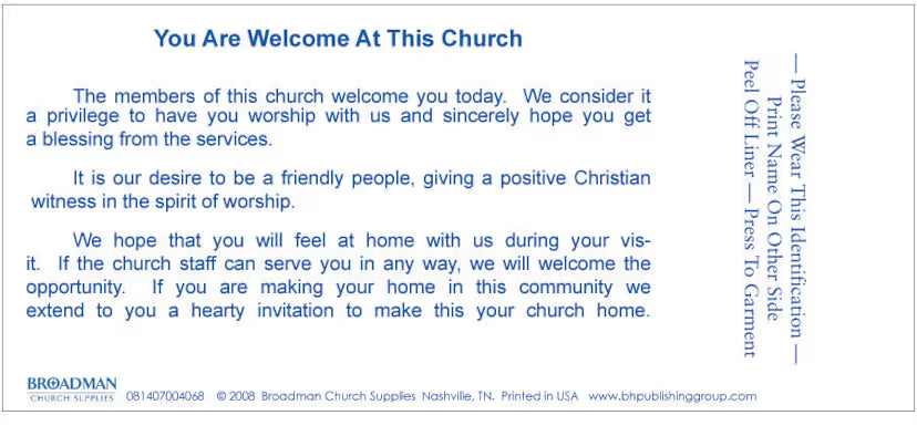 Guest Card with Detachable Name Tag (Package of 100)