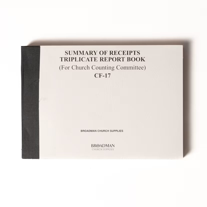 Summary of Receipts - Triplicate Report Book (For Church Counting Committee): Form CF-17