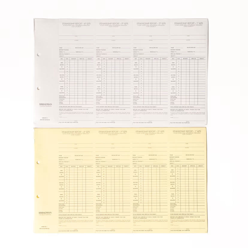 Individual Stewardship Record and Report with IRS Statement: Form SR-11