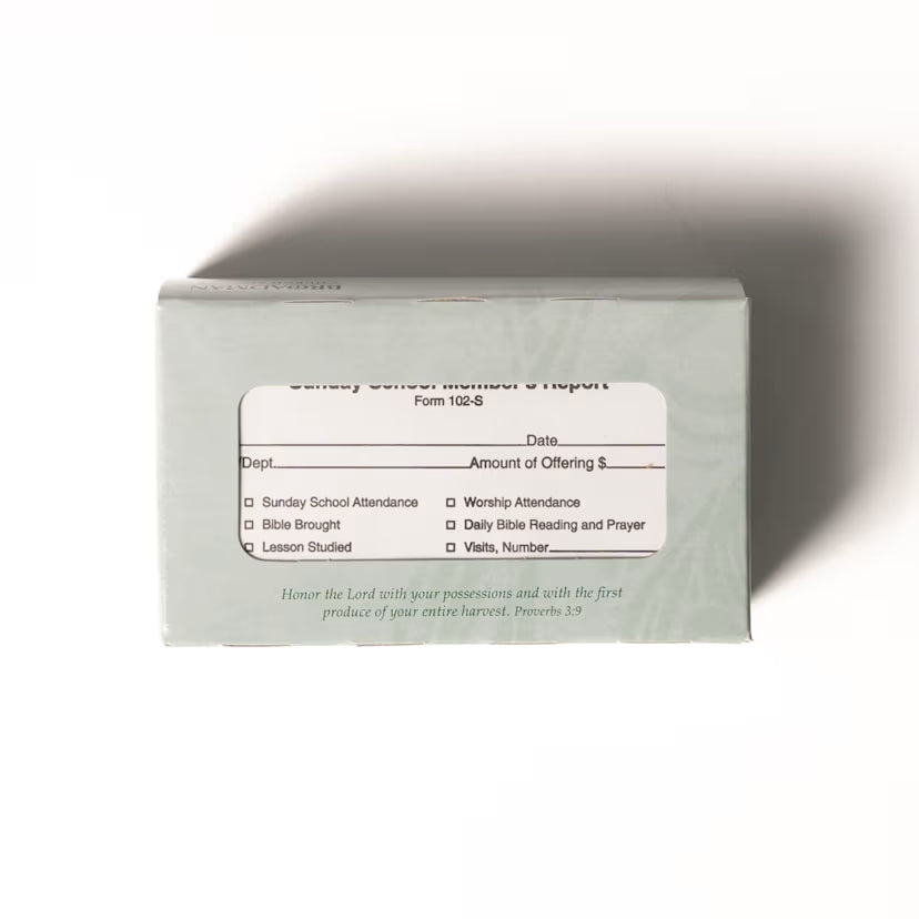 Offering Envelope: Sunday School Member's Report (Package of 100): Form 102-S