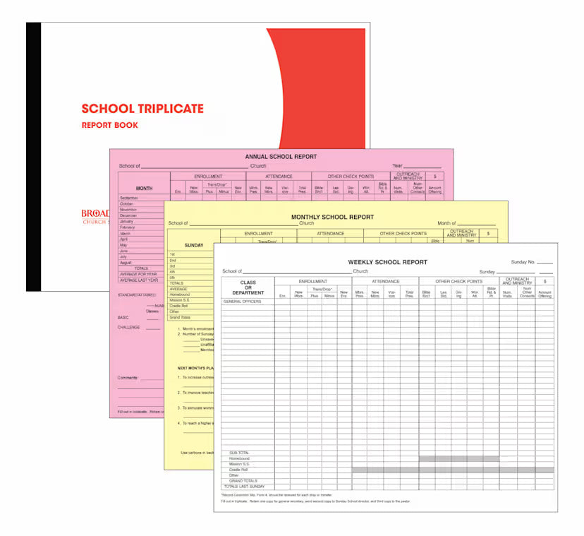 School Triplicate Report Book: Form 181-S