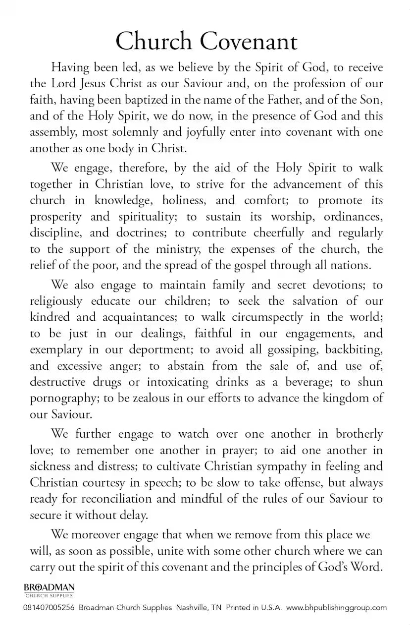 Church Covenant Card (Package of 100)