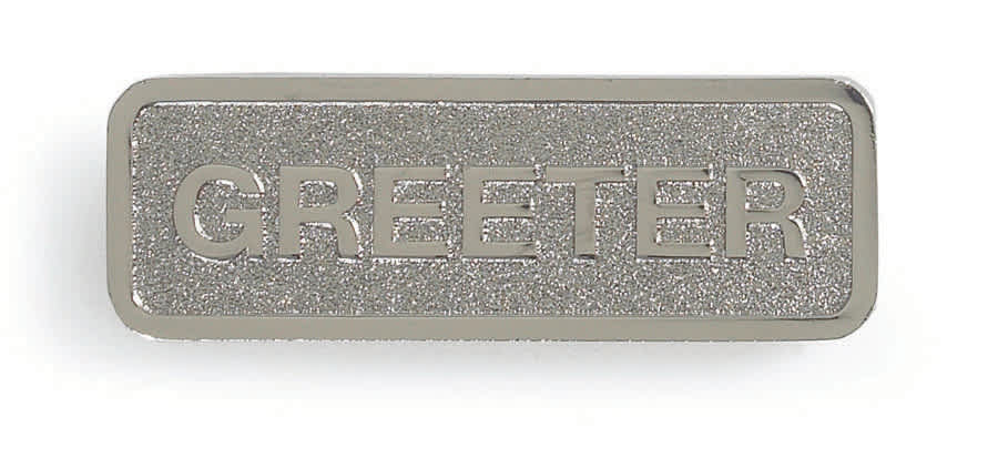 Greeter Badge - Silver Finish by Broadman and Holman, product view 2