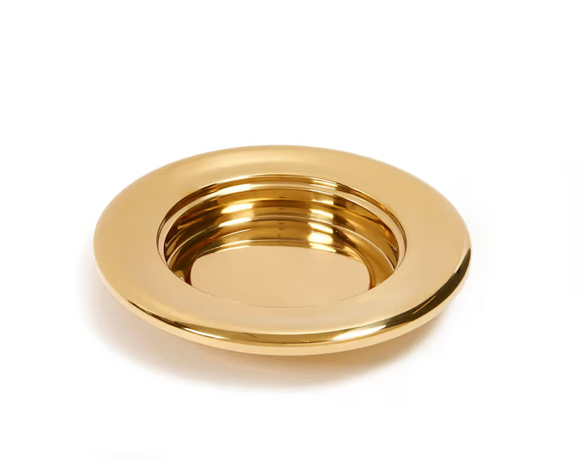 RemembranceWare: Communion Stacking Bread Plate - Brass Finish: Stainless Steel / Holds Up to 750 Pieces of Communion Bread / Works with Bread Plate Insert / Stackable