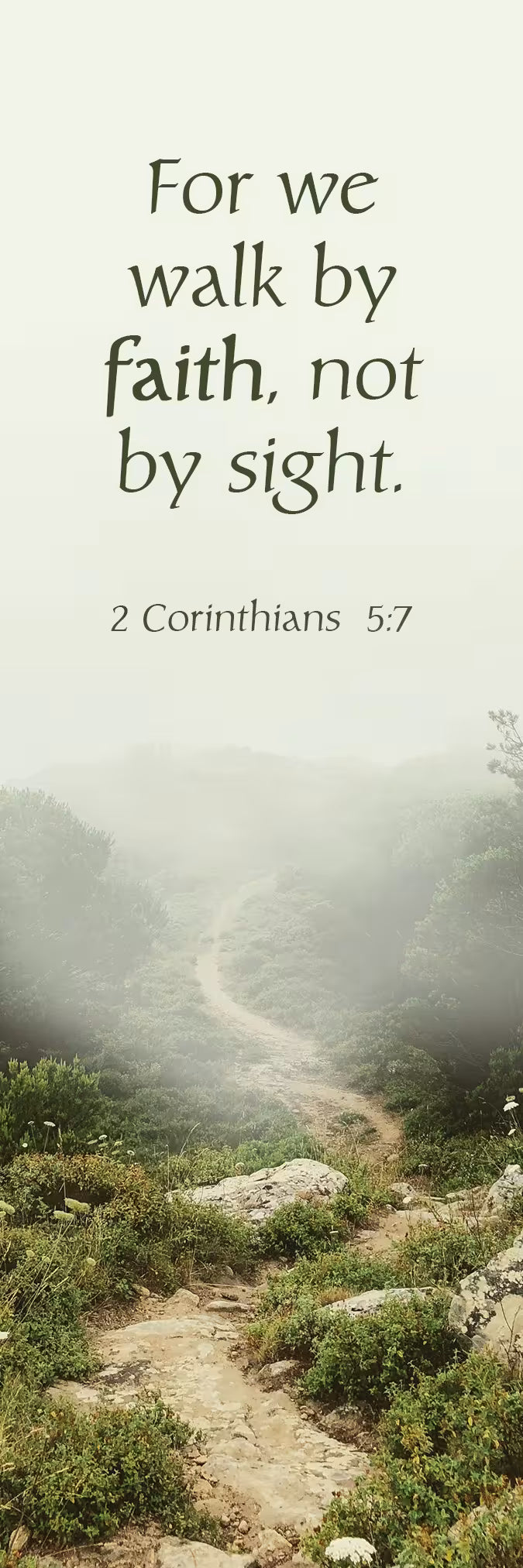 Inspirational Bookmark: Faith (Package of 25): 2 Corinthians 5:7 (CSB)
