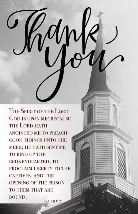 Pastor Appreciation Bulletin: Thank You Pastor (Package of 100): Isaiah 61:1 (KJV) (Pack of 100) by Broadman and Holman