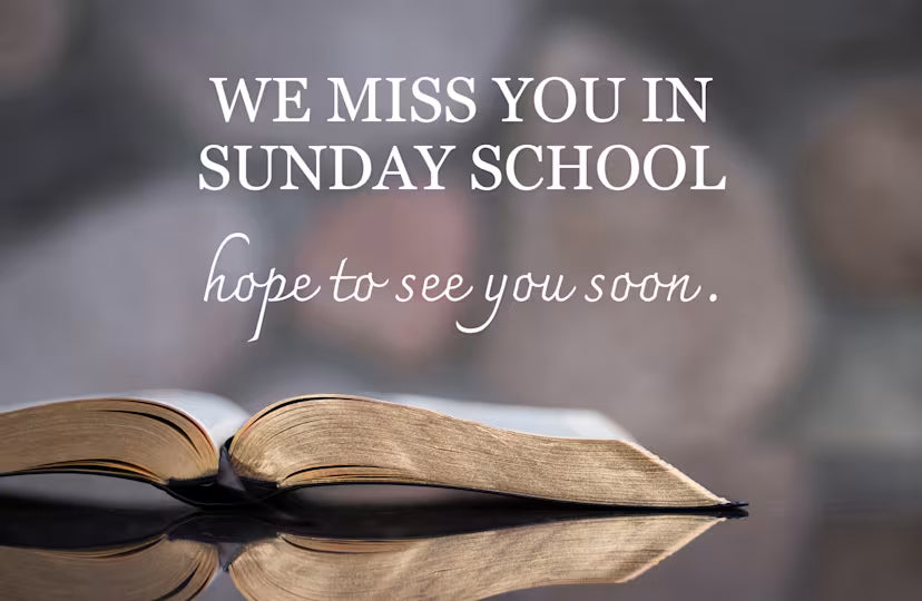 Miss You Postcard: Miss You In Sunday School (Package of 25): Hope To See You Soon