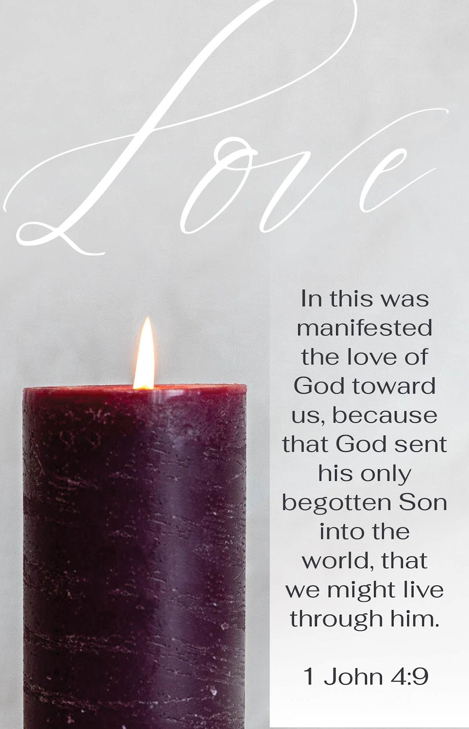 Advent Bulletin: Love (Pkg of 100): 1 John 4:9 (KJV) by Broadman and Holman