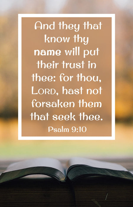 General Worship Bulletin: Know Thy Name (Package of 100): Psalm 9:10 (KJV) by Broadman and Holman