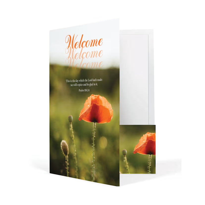 Welcome Folder: We Are Glad You Are Here - Summer (Package of 12): Psalm 118:24 (KJV)