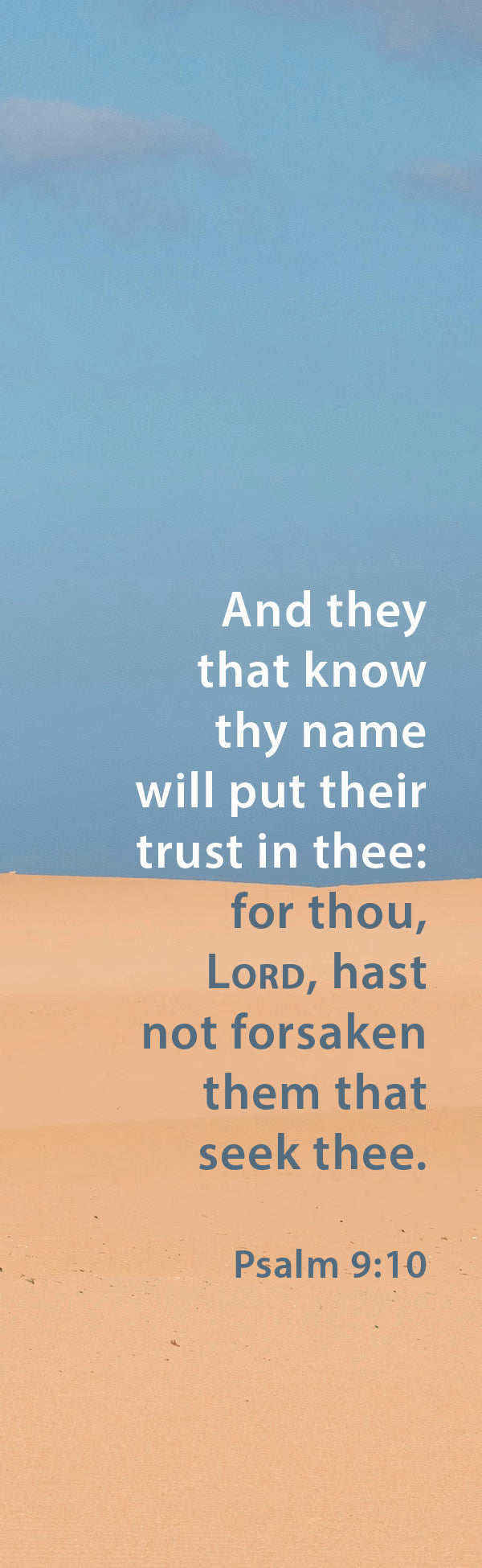 Teaching Bookmark: Know Thy Name (Package of 25): Psalm 9:10 (KJV)