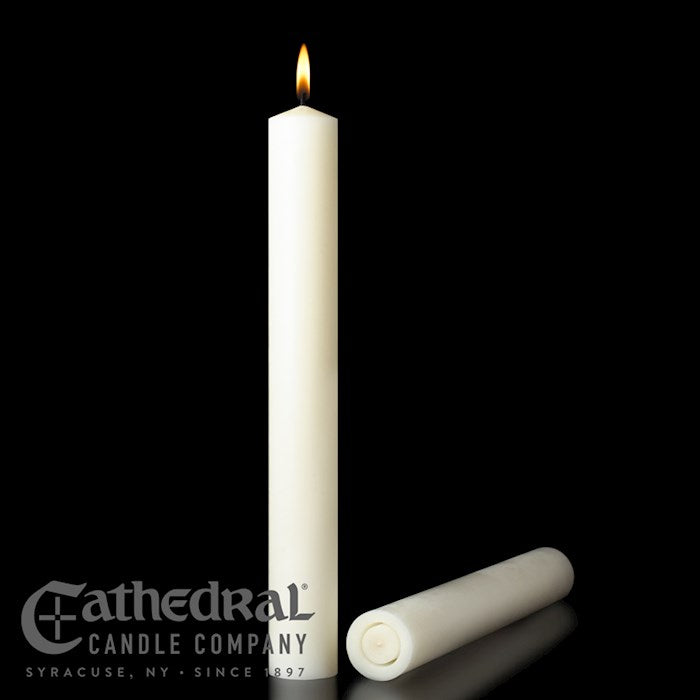 Altar Candle-White (2 1/16" x 17")-51% Beeswax/APE (Pack of 12)