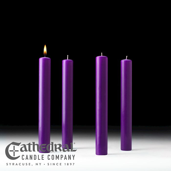 Advent Candle-4 Purple (1 1/2" x 12")-51% Beeswax/
