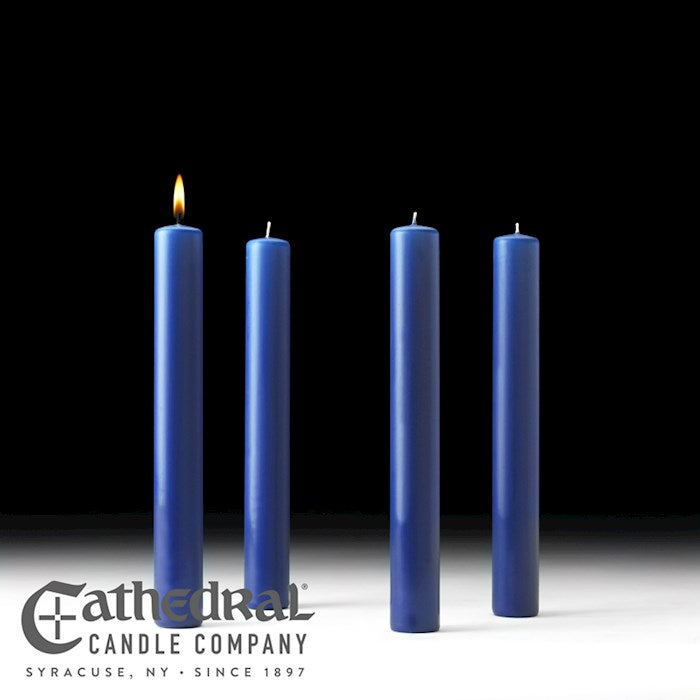 Advent Candle-4 Blue (1 1/2" x 12")-51% Beeswax