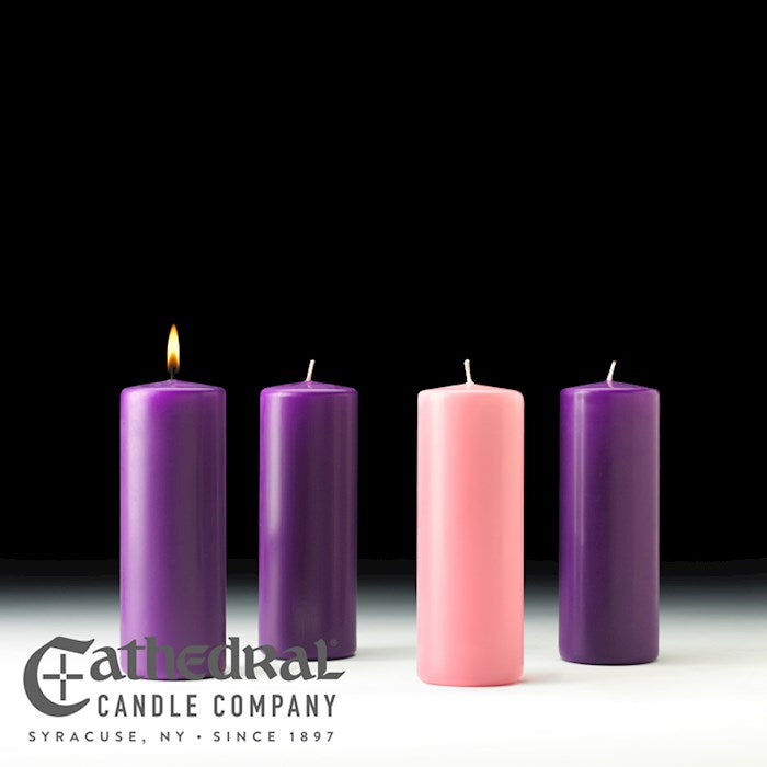 Advent Pillar Candle-3 Purple/1 Rose (3" x 8")-Stearine/SHE