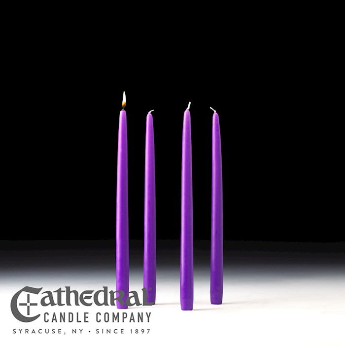 Advent Tapers-Purple (12") (Pack Of 12)