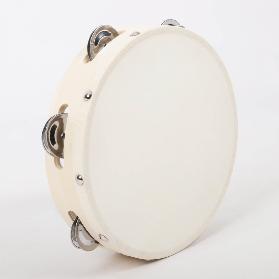 Tambourine Single Row W/Skin 8In