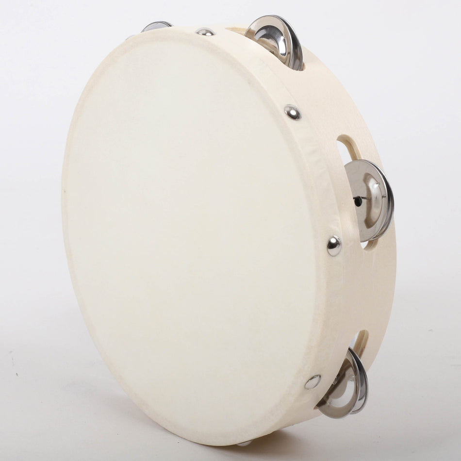 Tambourine Single Row W/Skin 8In